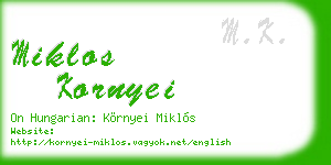 miklos kornyei business card